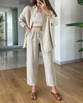 AMY | Comfy Button-up Blouse and Pants Set-1